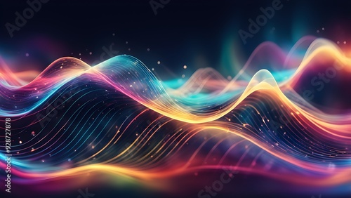 A colorful wave with a rainbow of colors