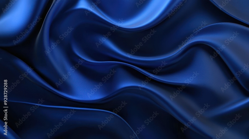 Obraz premium A smooth, flowing blue fabric texture creating a sense of elegance and depth.