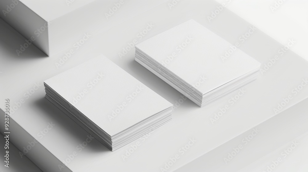 Stack of white business cards isolated on white background. Stack of white business cards isolated on white background.