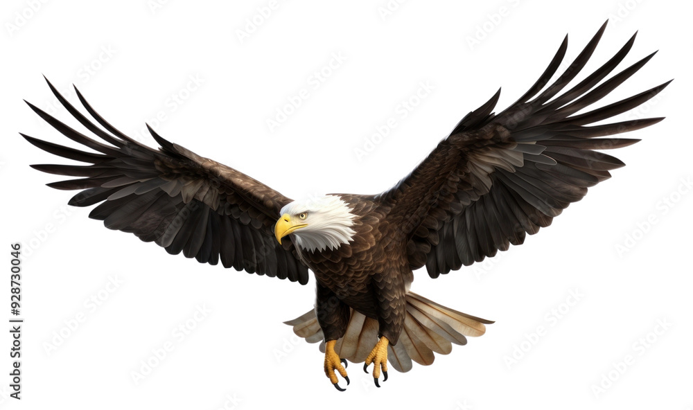 Fototapeta premium PNG American bald eagle flying animal bird.