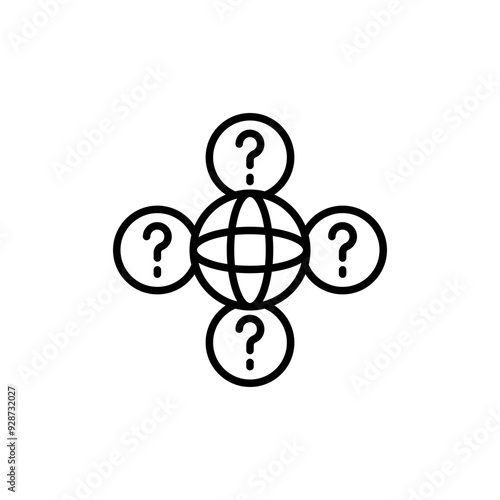 Anonymous network outline icons, minimalist vector illustration ,simple transparent graphic element .Isolated on white background