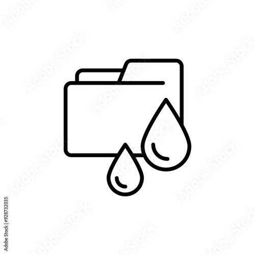 Leaked data outline icons, minimalist vector illustration ,simple transparent graphic element .Isolated on white background