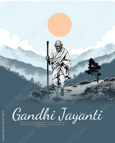Happy Gandhi jayanti social media post banner template