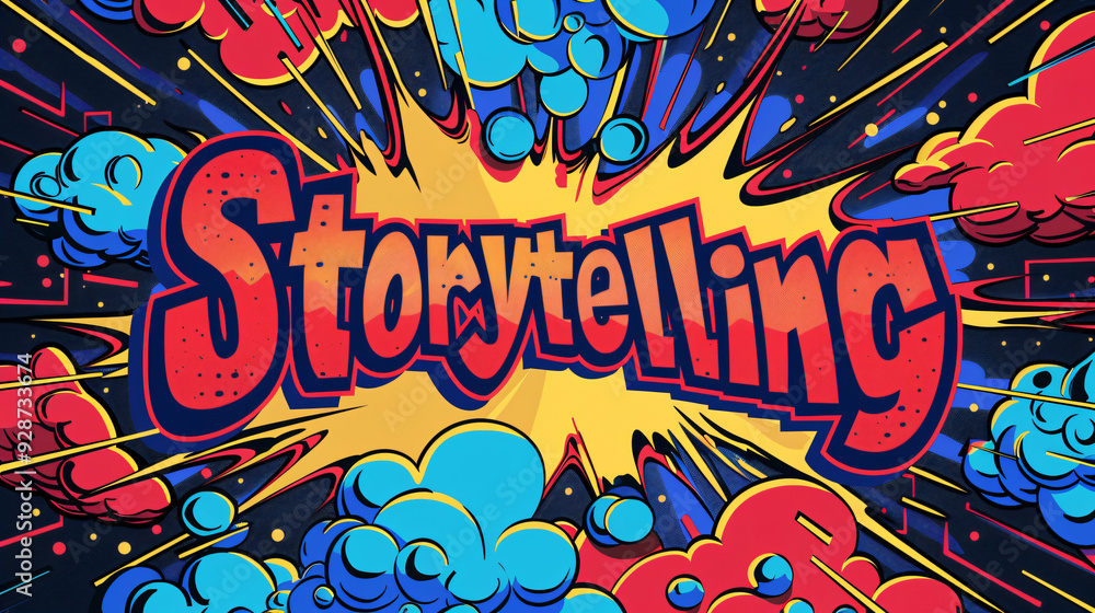 Fototapeta premium Exciting comic burst creates a retro-modern blend to enhance storytelling, adding creativity and fun to captivating projects