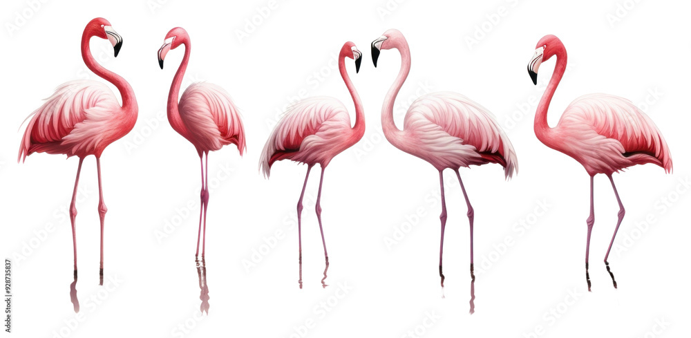 Fototapeta premium PNG Flamingo animal bird spoonbill.