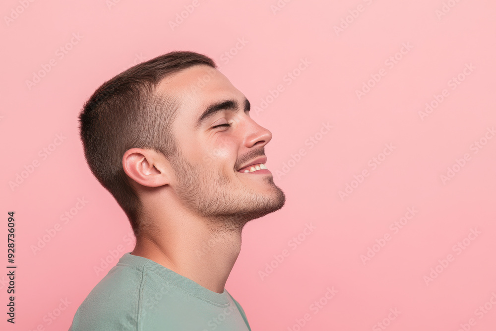 A close up of a man's face with his eyes closed A close up of a man's face with his eyes closed