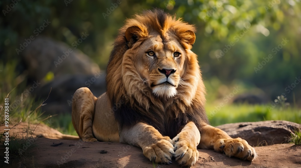 Fototapeta premium lion in the grass