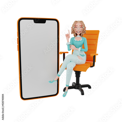 3d  render businesswoman illustration