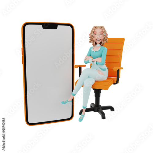 3d  render businesswoman illustration