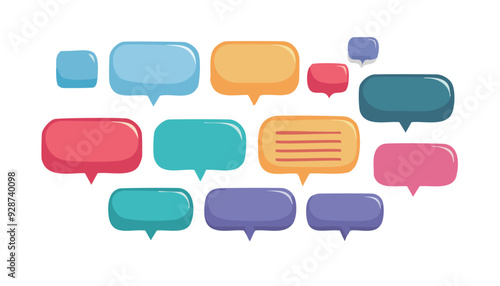 カラフルで様々な、おもちゃのようなふきだし。