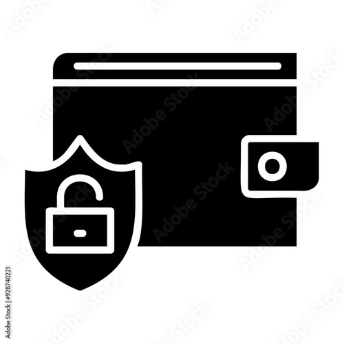 Wallet Security Glyph Icon