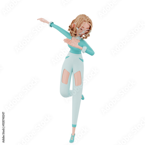 3d  render businesswoman illustration