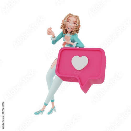 3d  render businesswoman illustration
