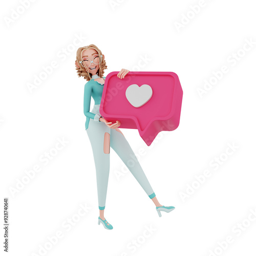 3d  render businesswoman illustration