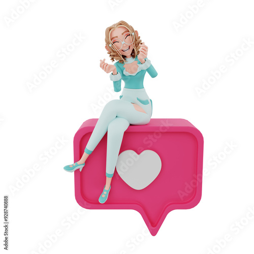 3d  render businesswoman illustration