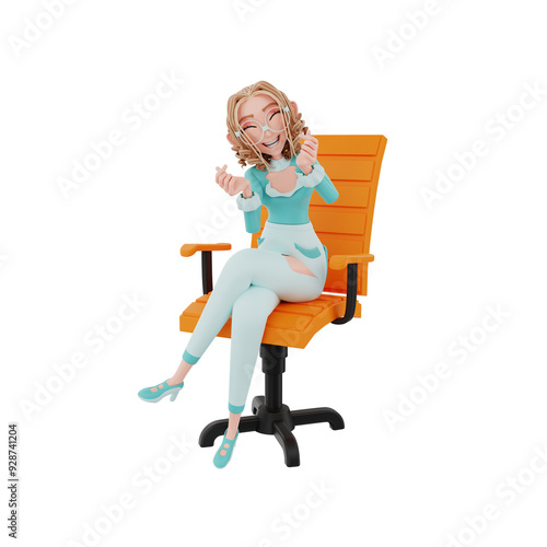 3d  render businesswoman illustration