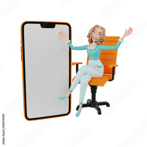 3d  render businesswoman illustration