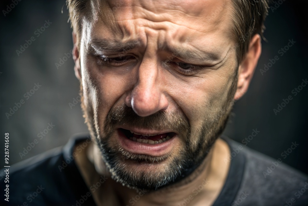 An emotional man, a man crying An emotional man, a man crying