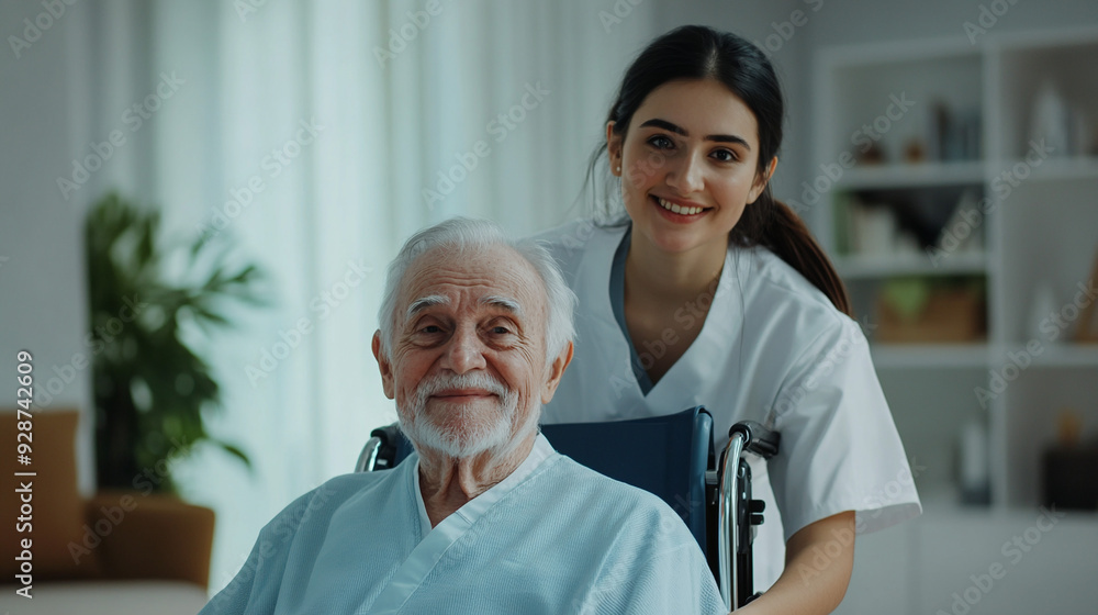 Obraz premium Nurse with patient. 