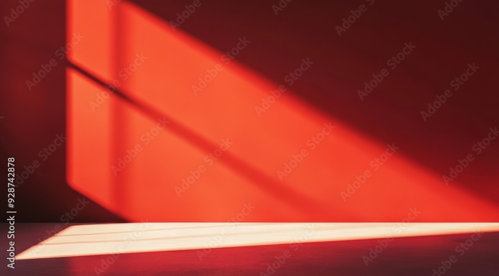 Obraz premium A striking play of deep red light and captivating shadows effectively creates a dramatic and intense effect