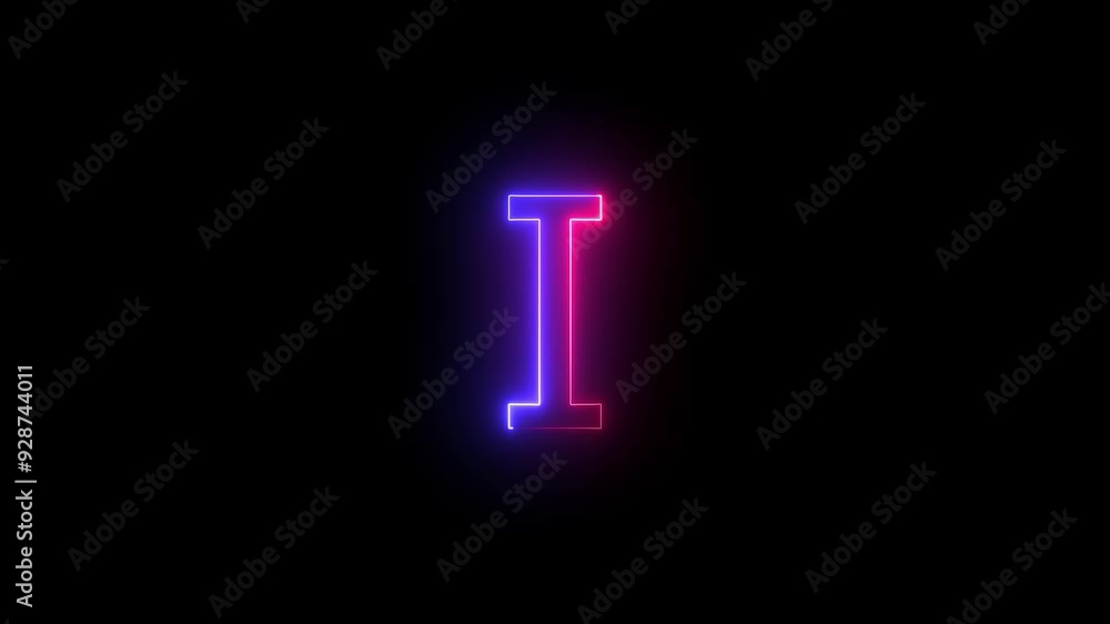 two color alphabet, rad and blue, Glowing neon alphabet I .Educational concept with neon letter I. Shine text I the best digital symbol and 3d render. two color alphabet, rad and blue, Glowing neon alphabet I .Educational concept with neon letter I. Shine text I the best digital symbol and 3d render.