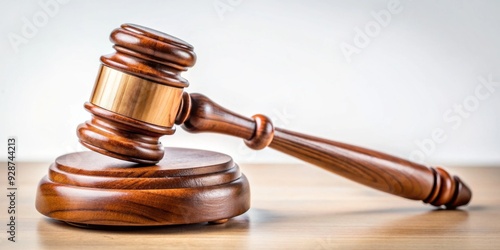 Gavel on a Wooden Block, Legal Symbol, Justice, Law, Courtroom