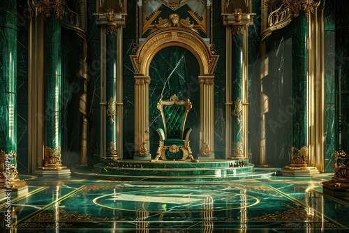Emerald Green Throne Room with Golden Accents