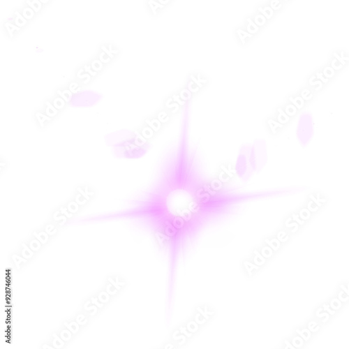 Purple Lens flare star light effect