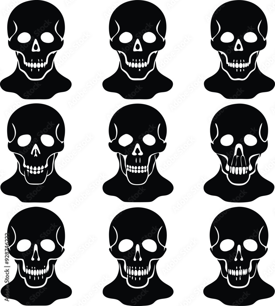 skull and crossbones silhouette vector illustration skull and crossbones silhouette vector illustration