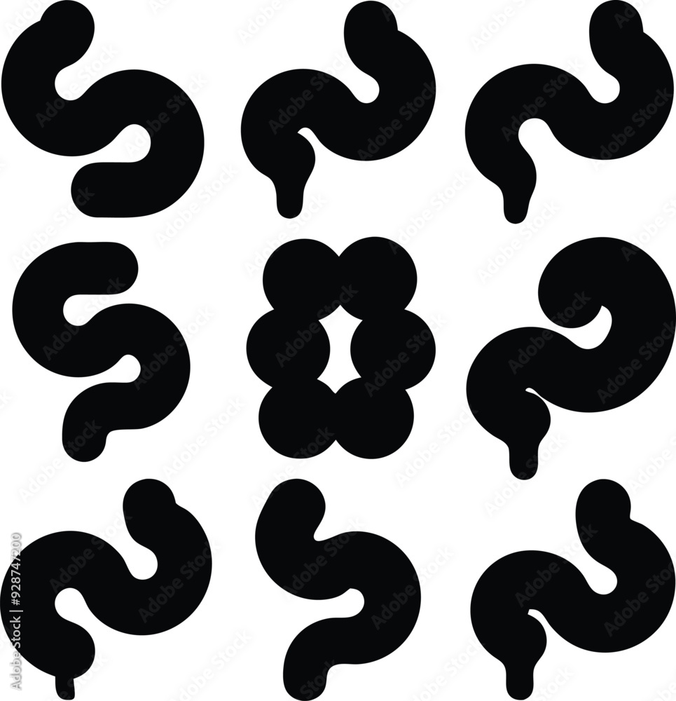 Shape Elegant Silhouette Vector Illustrations Shape Elegant Silhouette Vector Illustrations