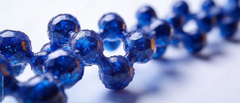 Close-up view of vibrant blue beads, highlighting texture and color, ideal for creative design and artistic presentations. Close-up view of vibrant blue beads, highlighting texture and color, ideal for creative design and artistic presentations.
