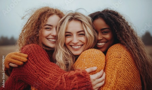 Wallpaper Mural Group of women hugging themselves with love and care as a family, Day for the Elimination of Violence Against Women concept, Generative AI Torontodigital.ca