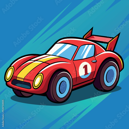 Racing car vector illustration for print design