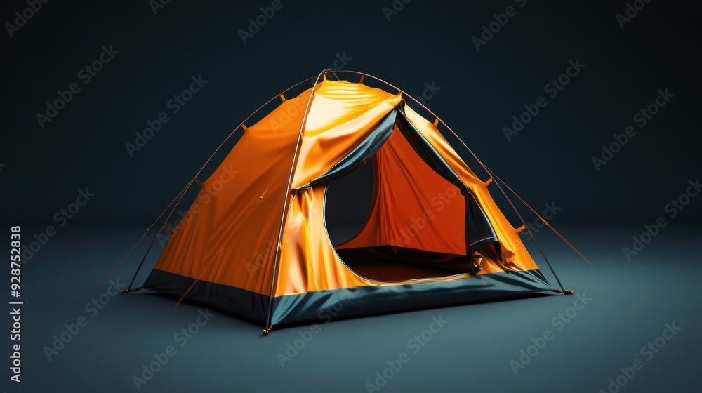 Orange Tent on Dark Background Orange Tent on Dark Background