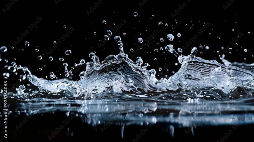 Water splash on dark background. Illustration generated by ai Water splash on dark background. Illustration generated by ai