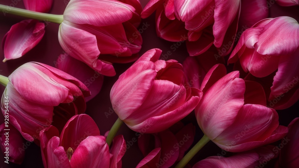 Photo background of realistic pink tulip buds, romantic background, march 8, valentine's day, AI generated Photo background of realistic pink tulip buds, romantic background, march 8, valentine's day, AI generated