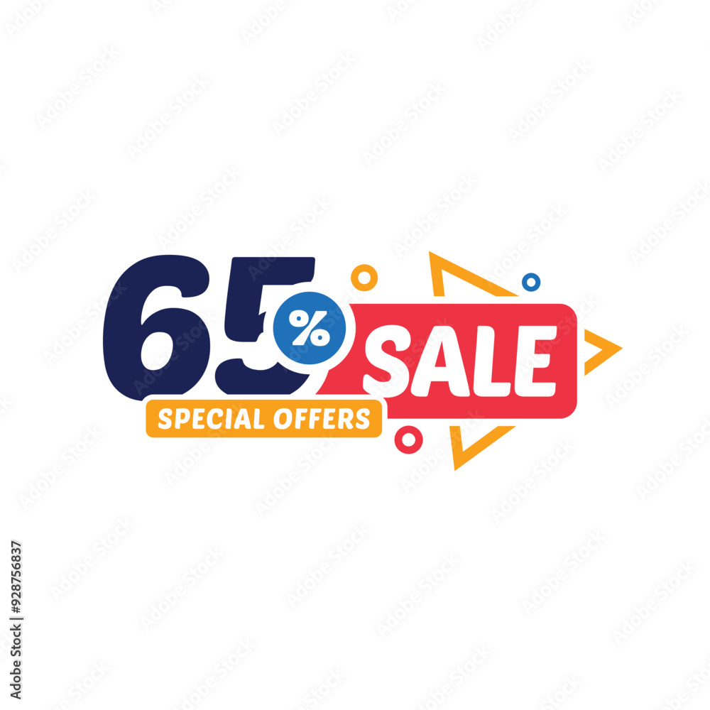 65% Discount Sale Special Offer Vector Template Design Illustration 65% Discount Sale Special Offer Vector Template Design Illustration