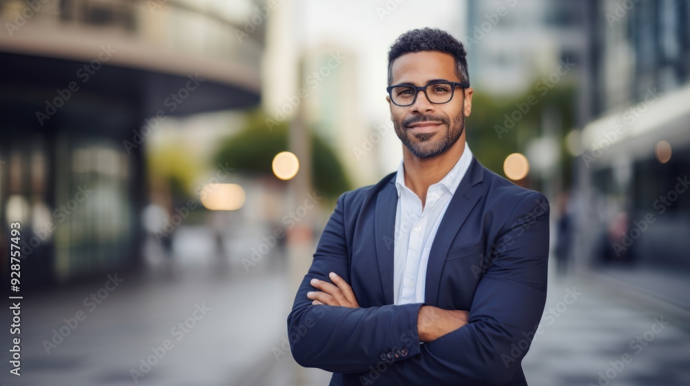 Portrait of a confident multiethnic architect standing with arms crossed, Portrait of a confident multiethnic architect standing with arms crossed,