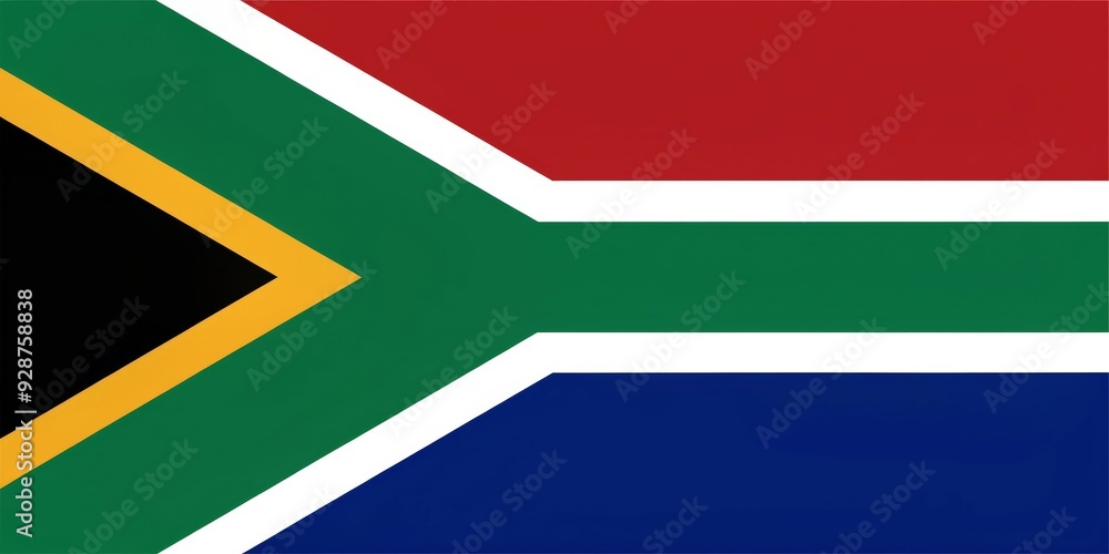 South African Flag - Green, Yellow, Black, and Red Stripes, National Symbol, Africa, Flag South African Flag - Green, Yellow, Black, and Red Stripes, National Symbol, Africa, Flag