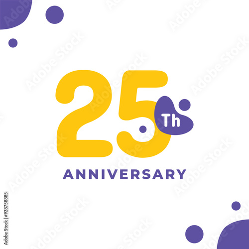 25 Th Fun Number Anniversary Design Illustration Collection