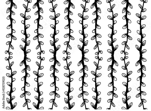 Plant Leaf Pattern Illustrator Hand Draw vector