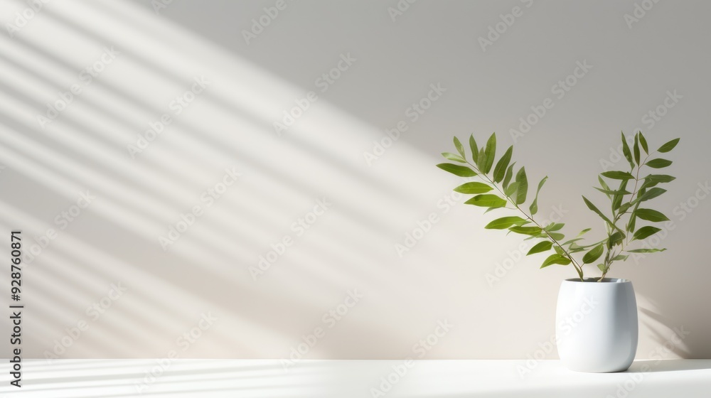Stylish mockup with gentle plant Stylish mockup with gentle plant