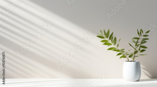 Stylish mockup with gentle plant 