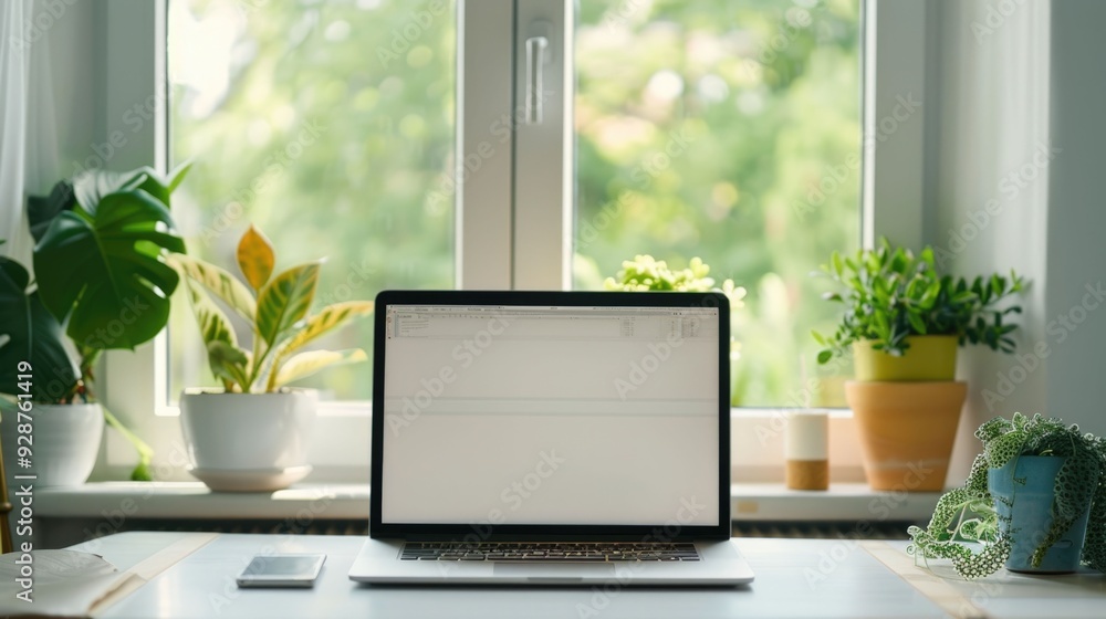 Cozy and Peaceful Remote Work Lifestyle Setting with a Minimalist and Functional Workspace in a Deep Depth of Field Natural Scenery Cozy and Peaceful Remote Work Lifestyle Setting with a Minimalist and Functional Workspace in a Deep Depth of Field Natural Scenery