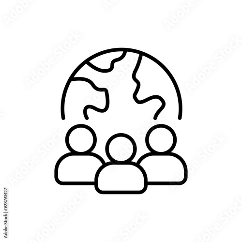 World Diplomacy outline icons, minimalist vector illustration ,simple transparent graphic element .Isolated on white background