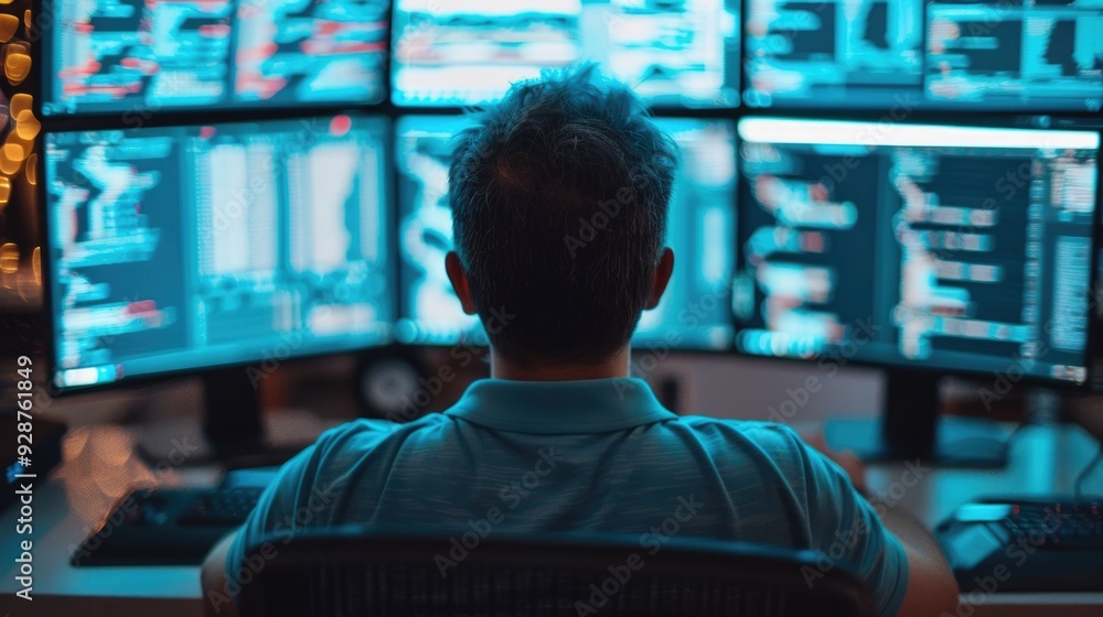 Dual monitors arranged on a sleek minimalist desk setup creating an efficient and organized workspace for focused multitasking and enhanced productivity Dual monitors arranged on a sleek minimalist desk setup creating an efficient and organized workspace for focused multitasking and enhanced productivity