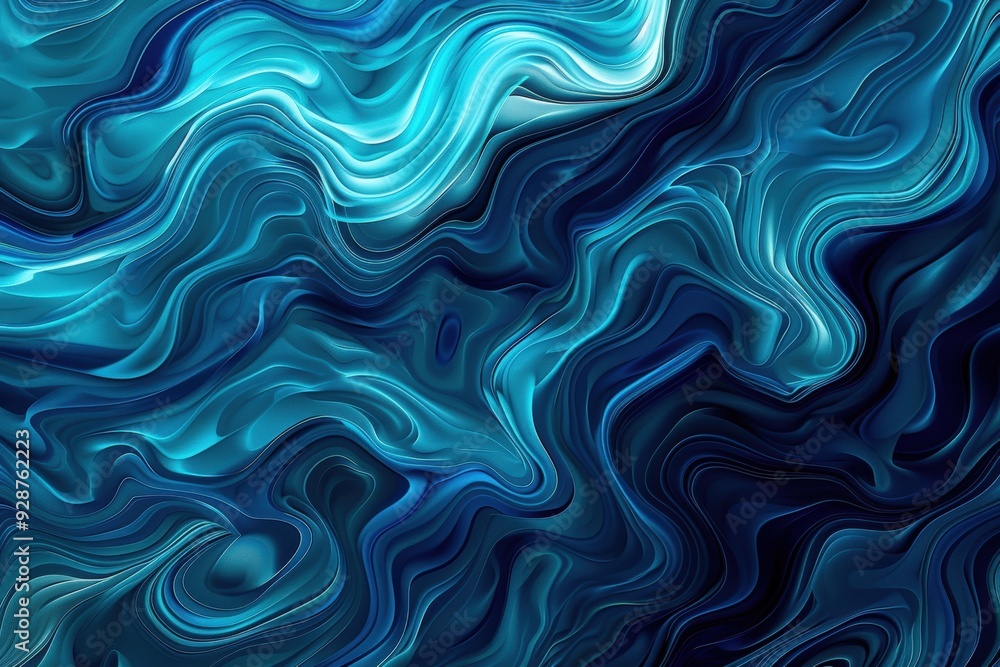 Obraz premium Abstract blue and teal waves