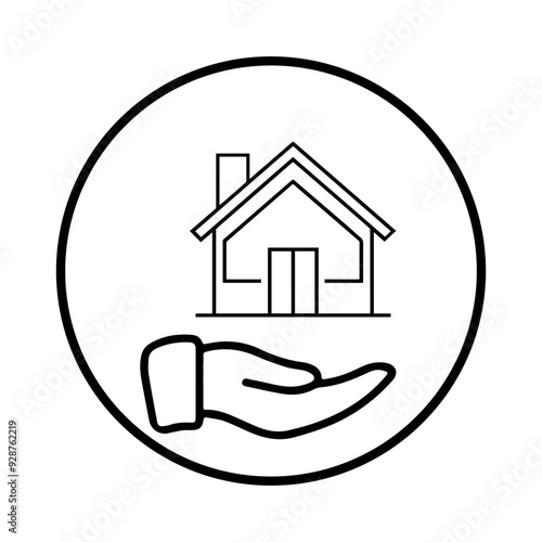 House in hand icon. Home care symbol concept isolated on white background. Vector illustration