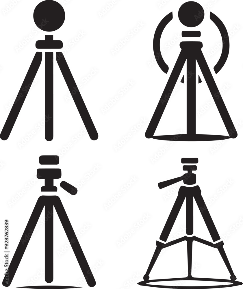 Tripod icon, Tripod vector, Tripod silhouette, Tripod icon, Tripod vector, Tripod silhouette,