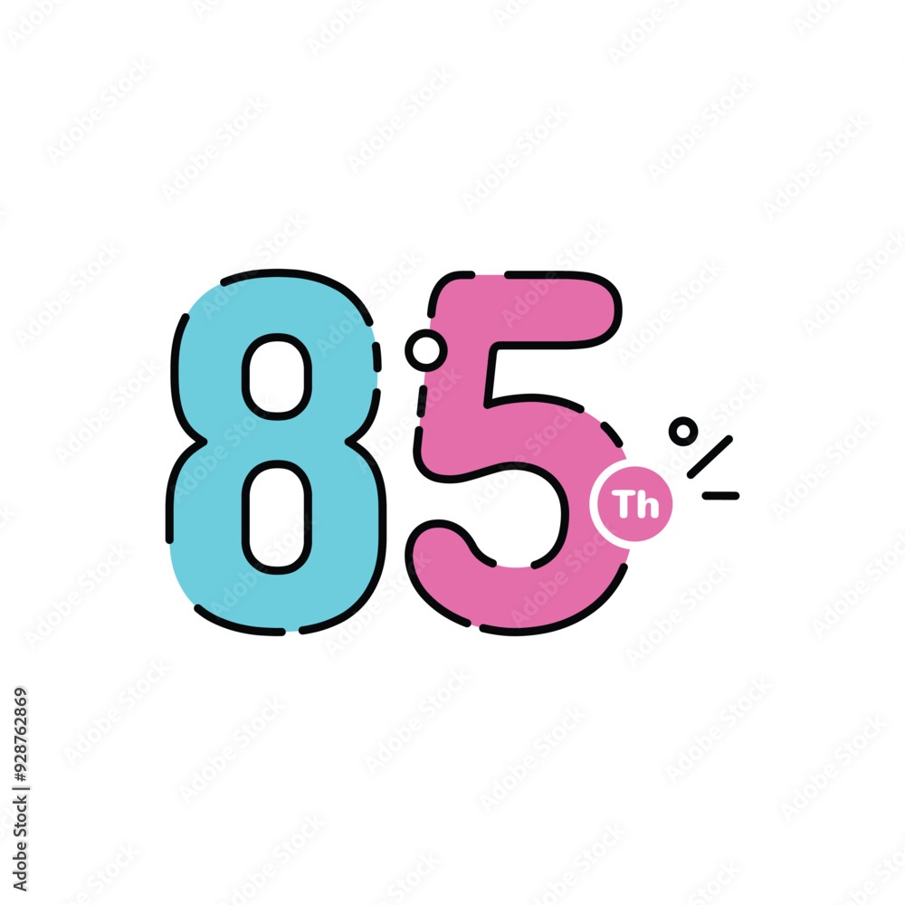 85 Years Anniversary Number Fun Design Vector Template Illustration 85 Years Anniversary Number Fun Design Vector Template Illustration